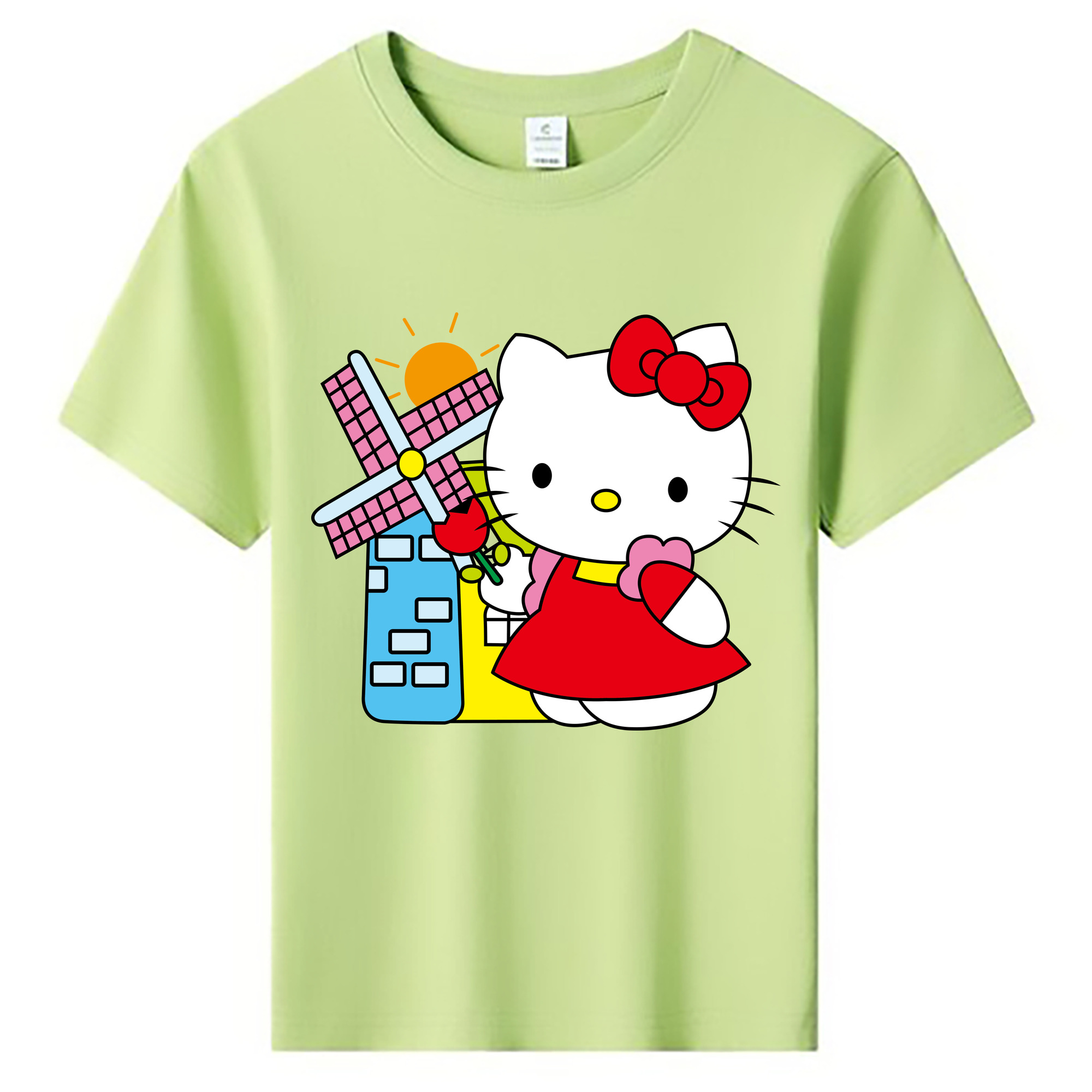 （画像用） Hello Kitty ハローキティ 綿100％キッズTシャツ（フロントプリント）